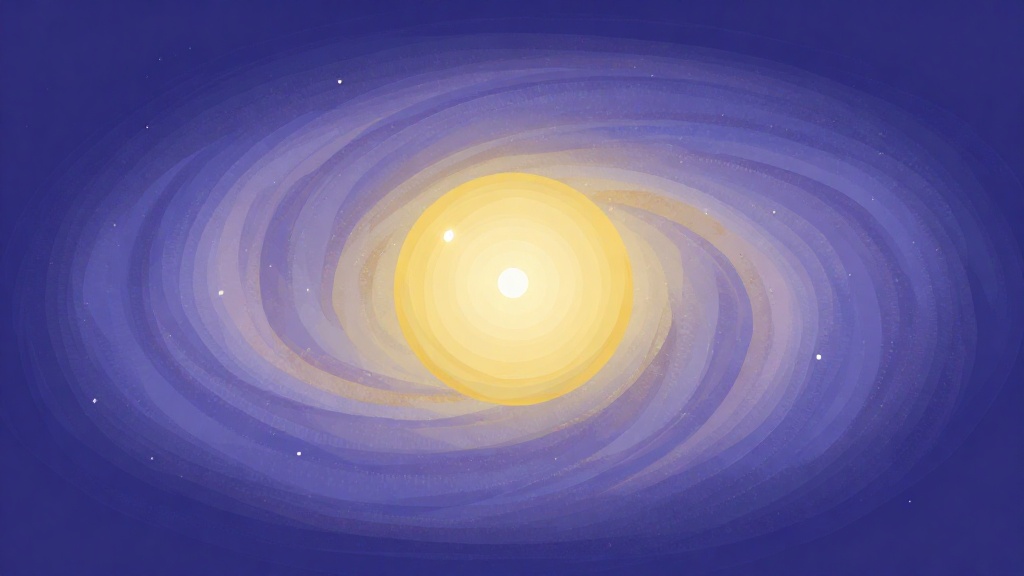 以銀河背景呈現太陽系所在螺旋臂位置的插畫，幫助讀者理解太陽系在銀河系中的大致方位。