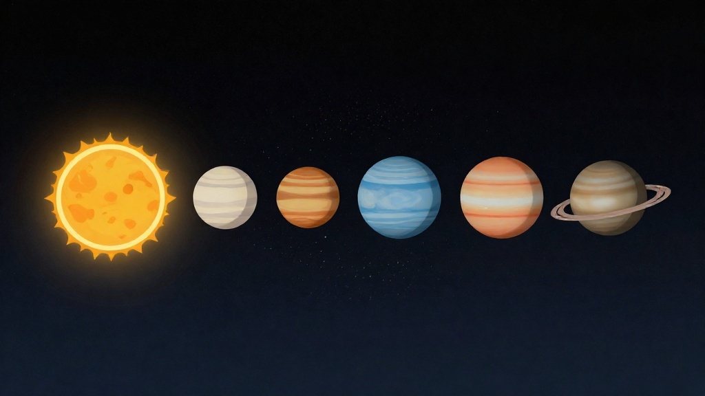 展示小行星帶與柯伊伯帶分布位置的太陽系橫向剖面插畫，強調行星軌道外圍的小天體區域。