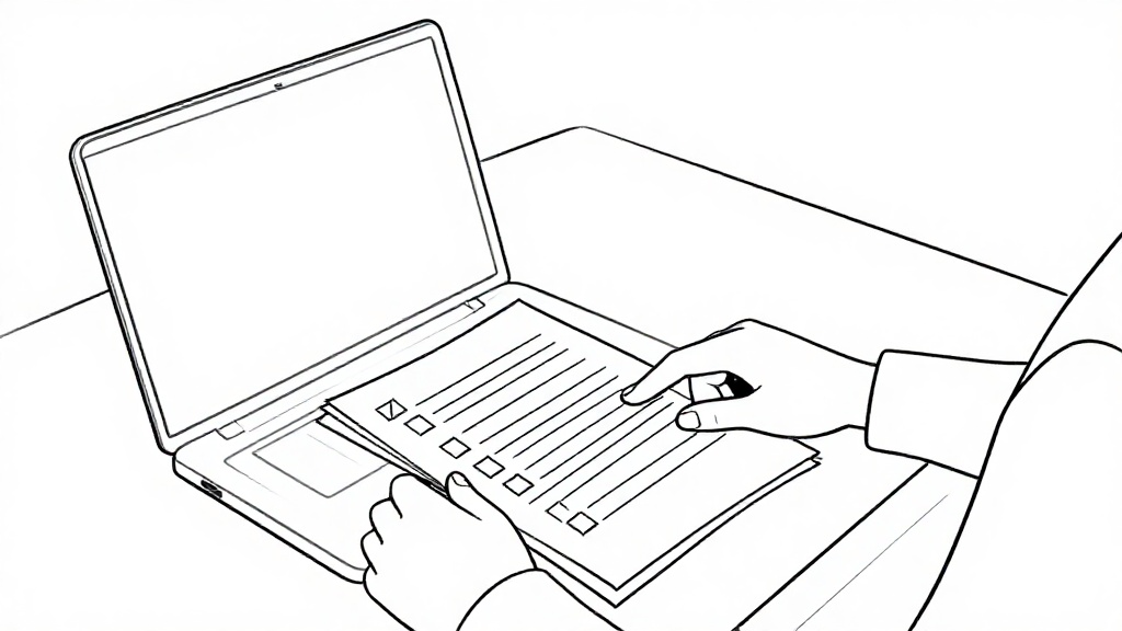 投資人檢查低軌衛星概念股風險與篩選清單的桌面總結場景,中景線稿畫面。